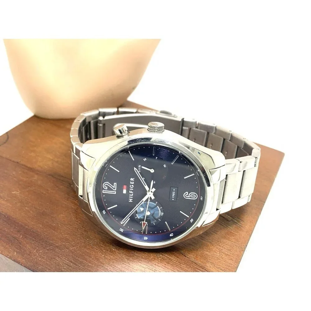 Tommy Hilfiger Men's Watch 1791551 Quartz Blue Dial Silver Stainless Steel 44mm